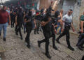 NABLUS, PALESTINE - 2022/08/23: Gunmen take part in the funeral of 25-year-old Palestinian Mohammed Al-Arashi. Al-Arashi was killed as a result of his wounds sustained on August 9, when the Israeli army shot him during a raid in the city of Nablus in the occupied West Bank. (Photo by Nasser Ishtayeh/SOPA Images/LightRocket via Getty Images)