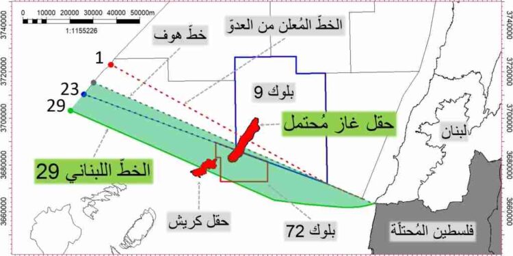 ترسيم الحدود البحرية بين لبنان واسرائيل