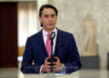 FILE PHOTO: U.S. Senior Advisor for Energy Security Amos Hochstein speaks at the presidential palace in Baabda, Lebanon August 1, 2022. Dalati Nohra/Handout via REUTERS