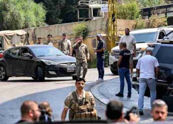 Lebanese army forces deploy near the US embassy in Beirut on June 5, 2024, after a Syrian man was arrested following a shooting near the embassy.  (Photo by JOSEPH EID / AFP)