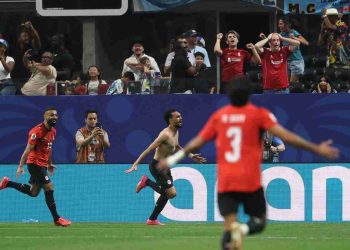 فرحة لاعبي المنتخب المصري بعد تسجيل الهدف الثاني في مرمى الأرجنتين